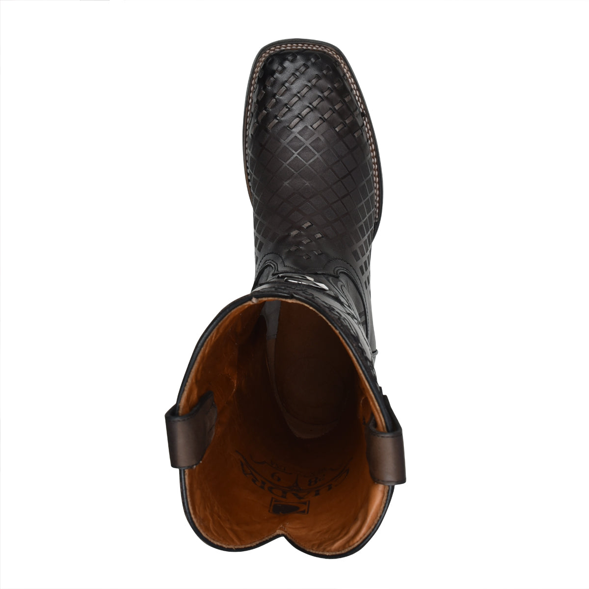 Cuadra Men's Black Woven Square Toe Leather Boot