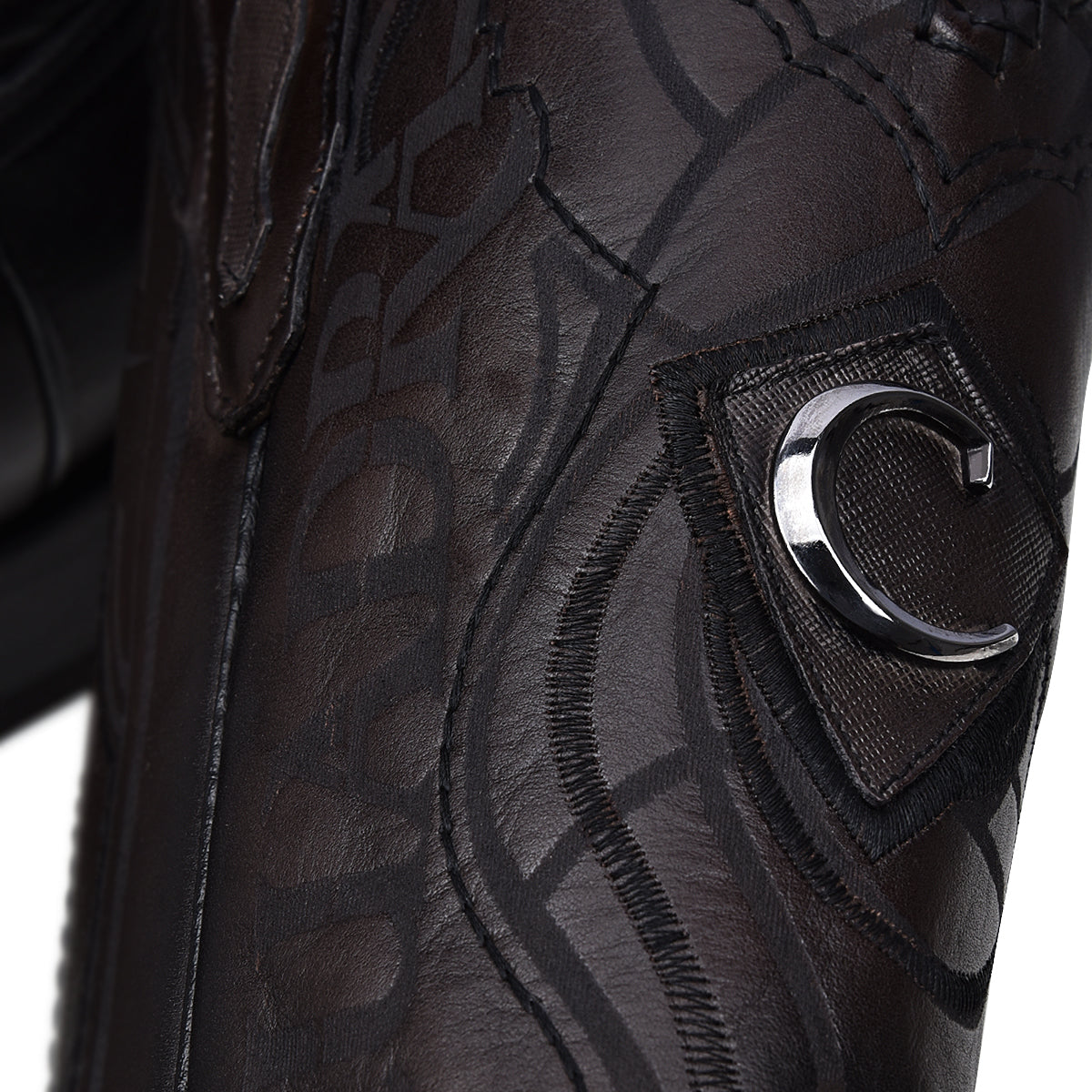 Cuadra Men's Black Woven Square Toe Leather Boot