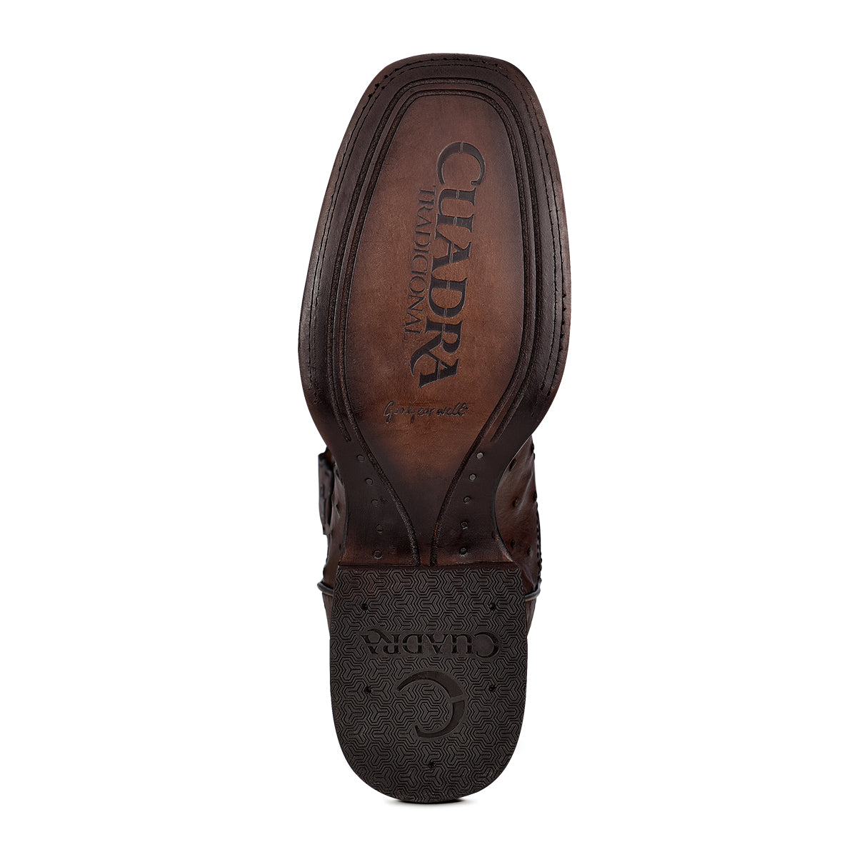 Cuadra Men's Dark Brown Genuine Ostrich Leather Square Toe Boot