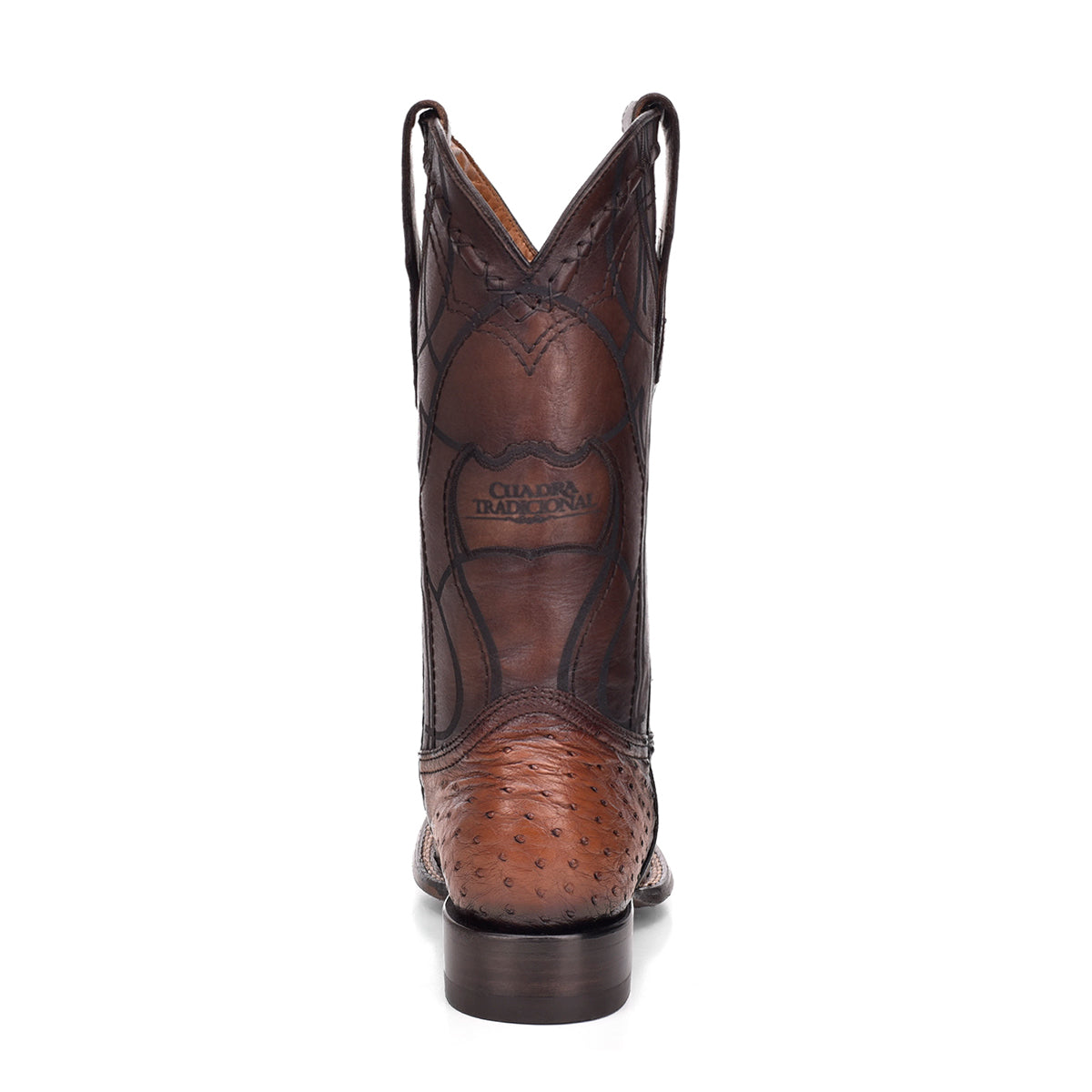 Cuadra Men's Brown Genuine Ostrich Leather Square Toe Boot
