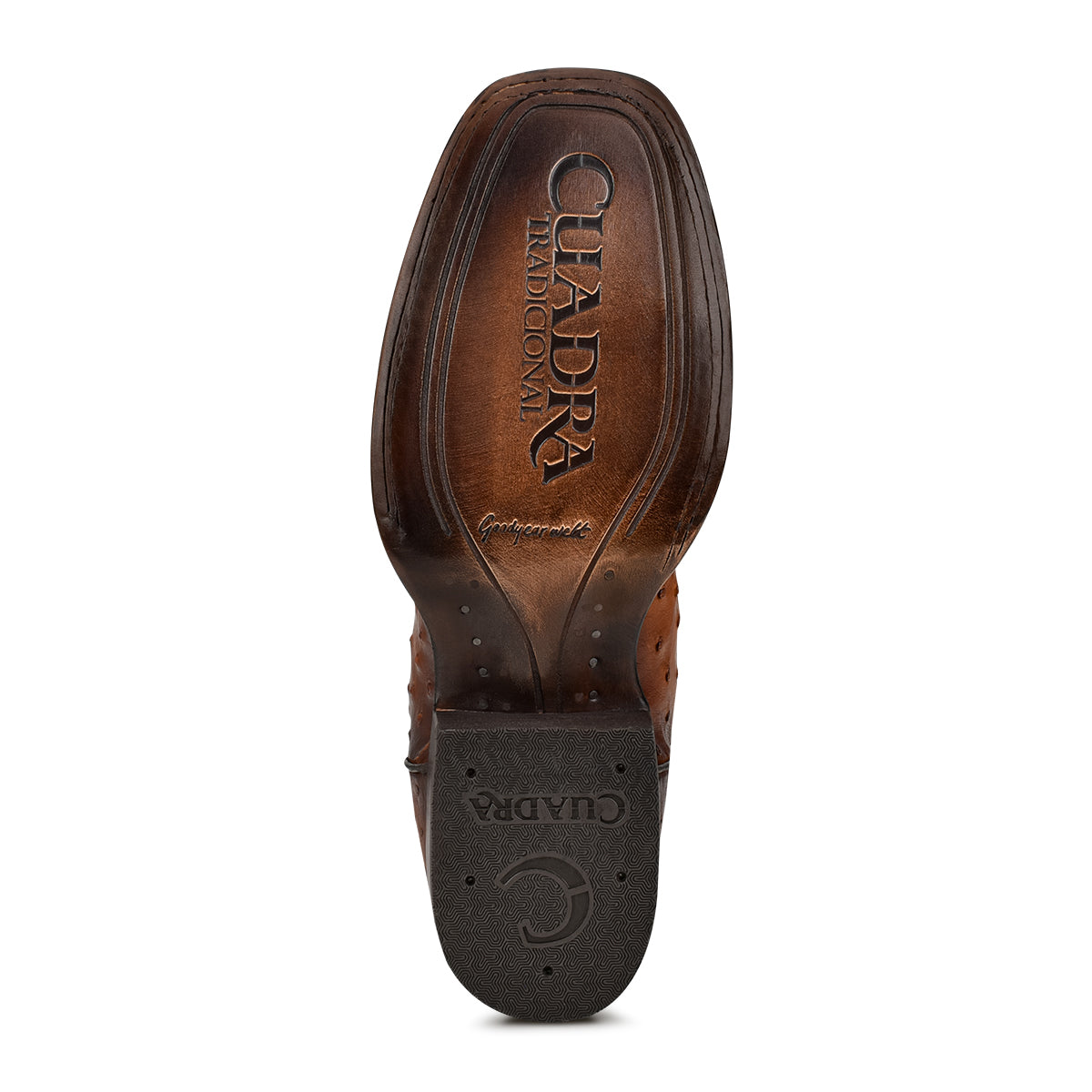 Cuadra Men's Brown Genuine Ostrich Leather Square Toe Boot