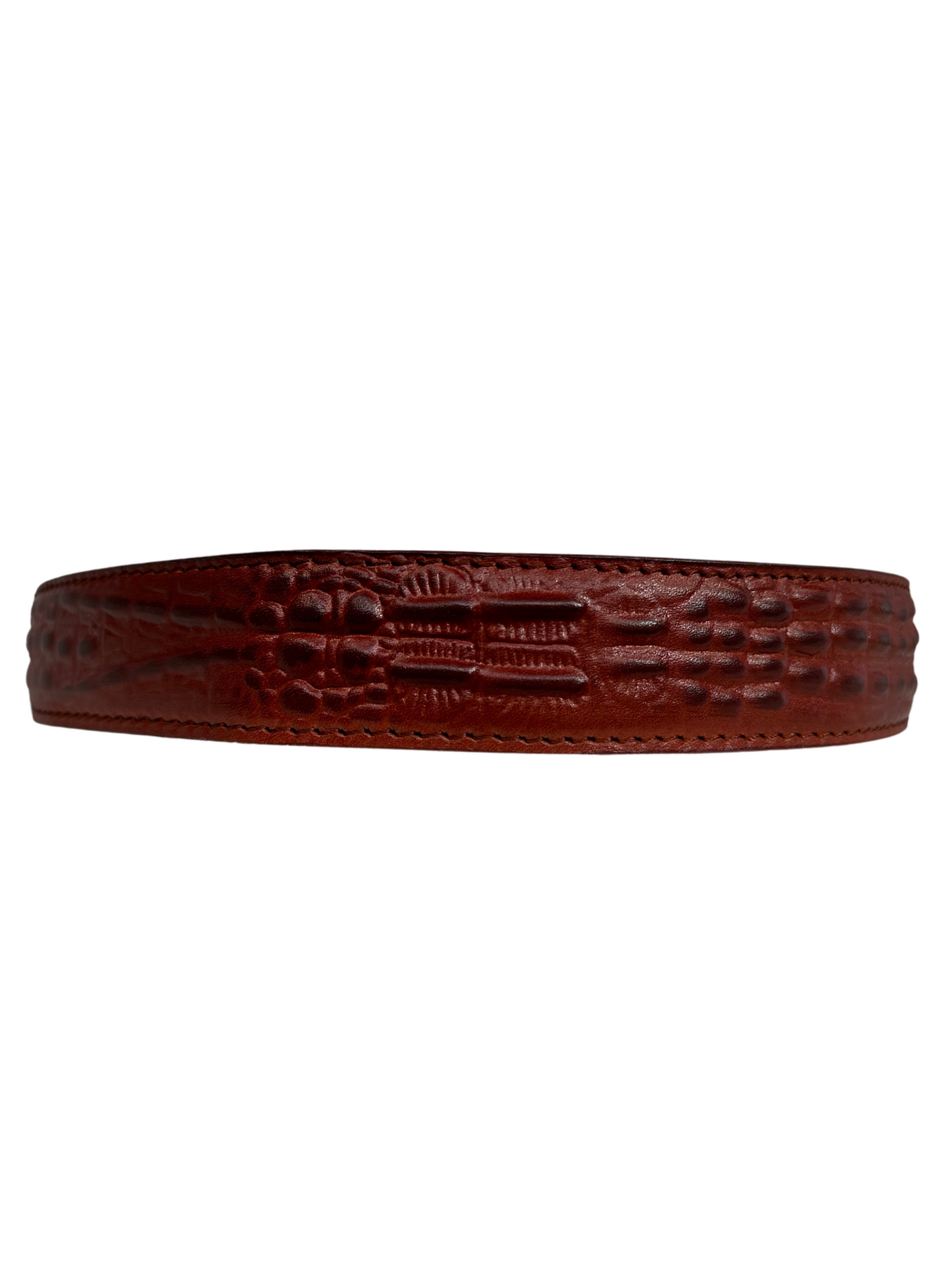 Imitation Caiman Hornback Belt - Brick