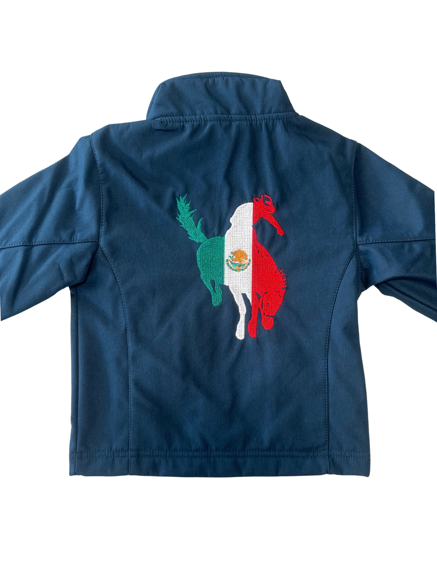 Kid's Unisex Rodeo Mexico Logo Softshell Jacket - Navy