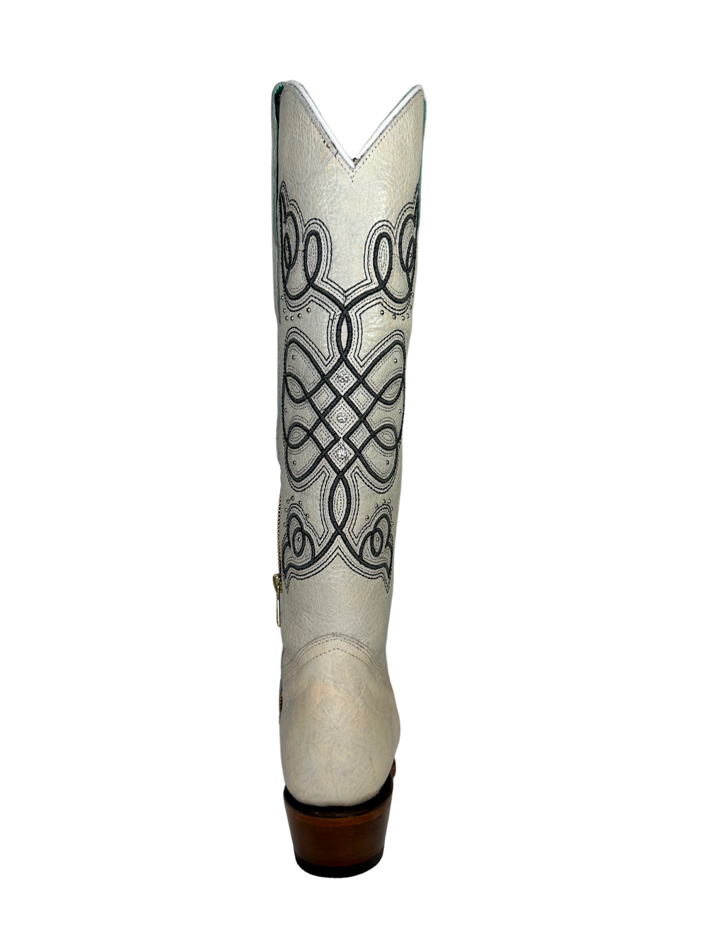 Quincy White Tall Leather Boot