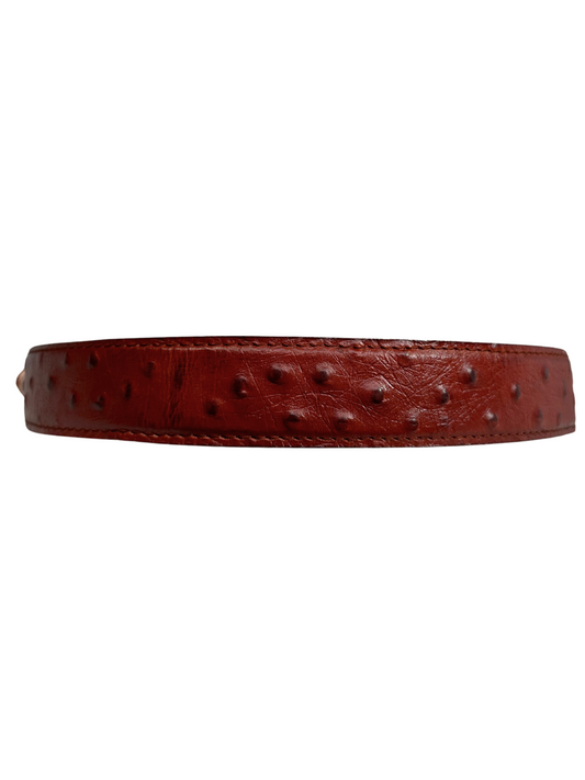 Imitation Ostrich Belt - Brick