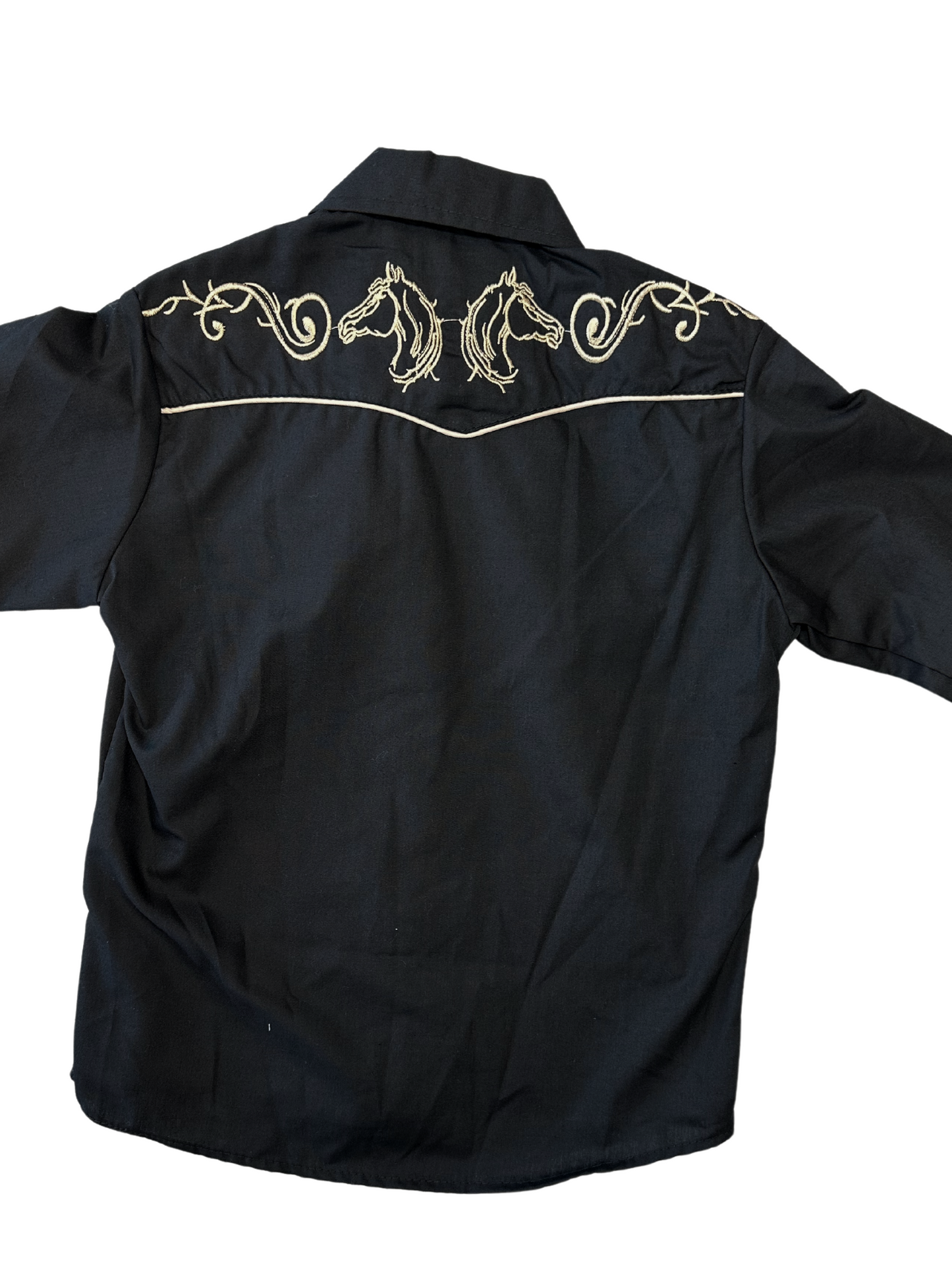 Boy's Horse Charro Shirt - Black