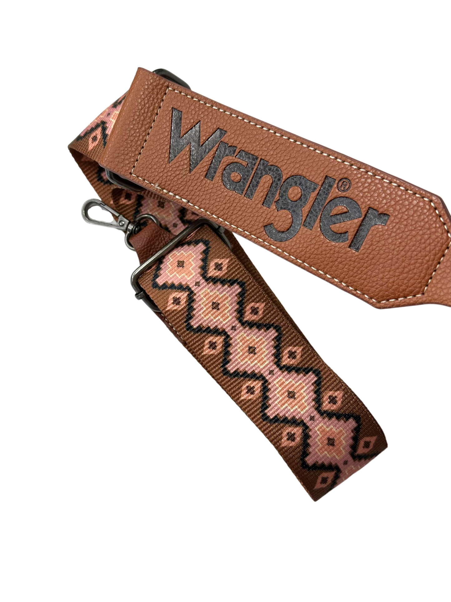 Wrangler Southwestern Print Small Canvas Tote/Crossbody - Dark Brown