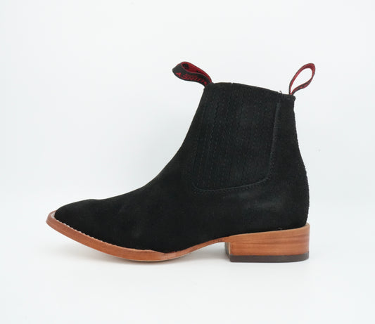 Quincy Kid's Suede Black Short Boot