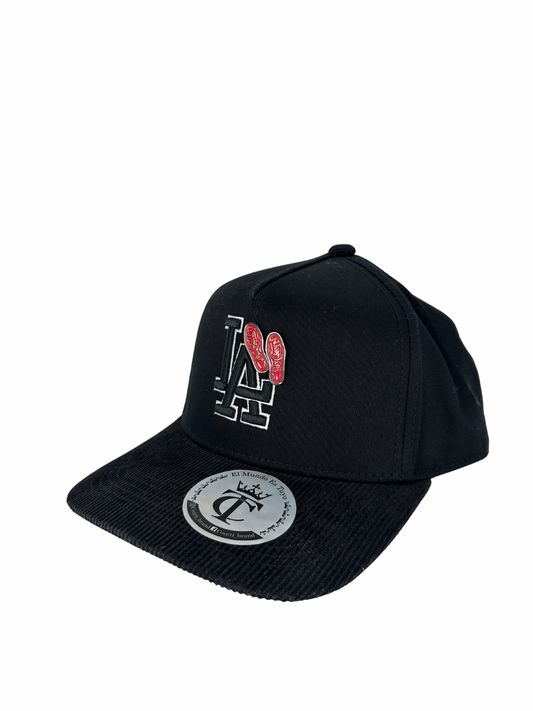 Kevin Hats LA Red Bottom Black Corduroy