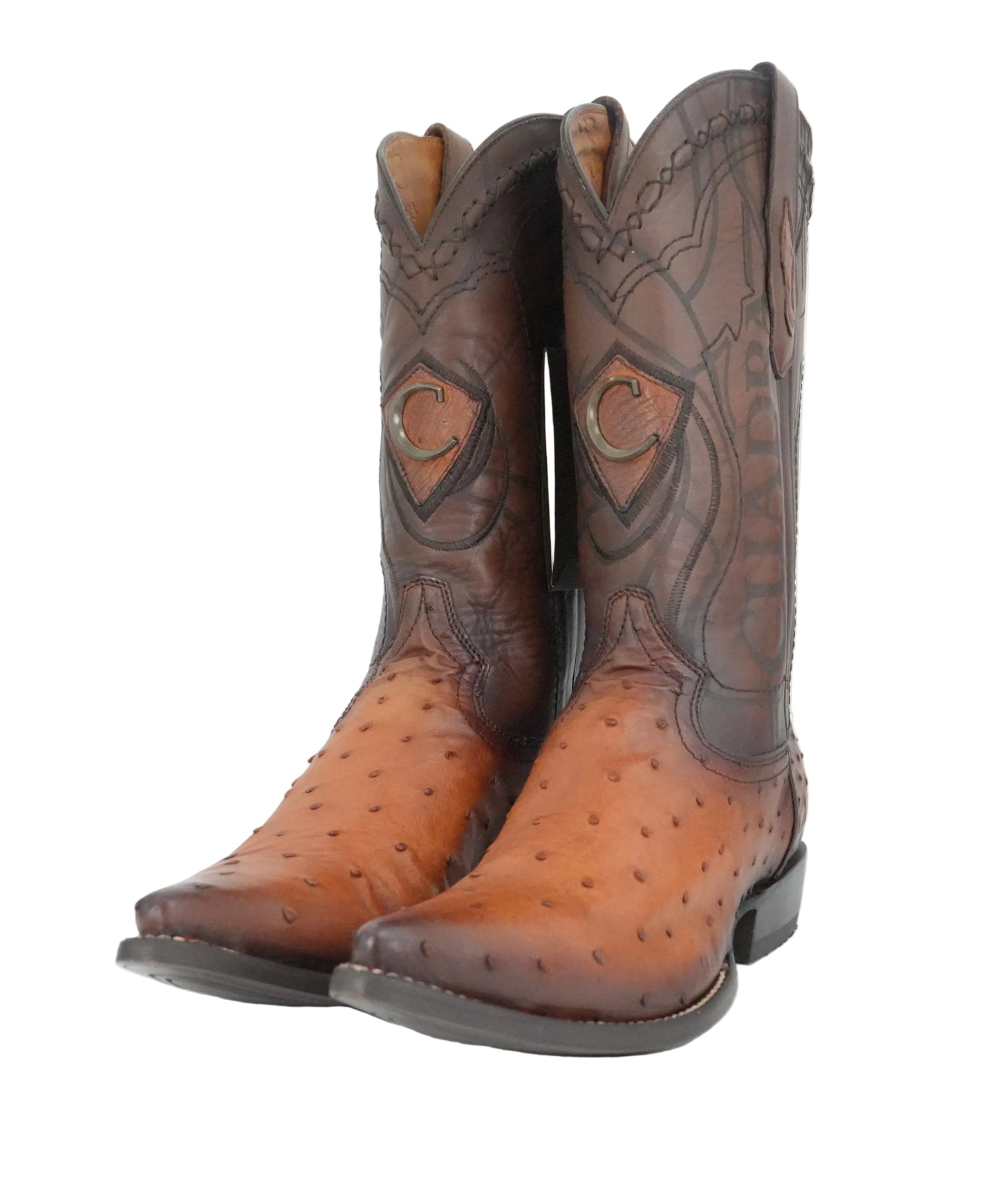 Cuadra Men's Genuine Ostrich Snip Toe Boot - Brown Honey