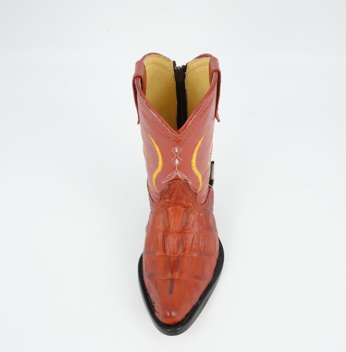 Alamos Toddler Cognac Imitation Caiman Tail Boot