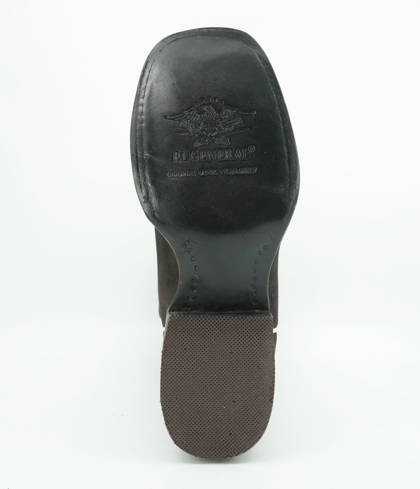 El General Nobuck Brown Red Floral Embroided Boot
