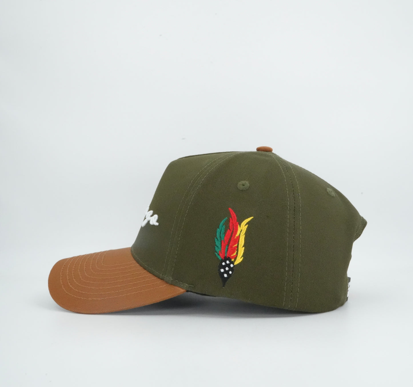 45 Cursive Trucker Cap Olive-Brown