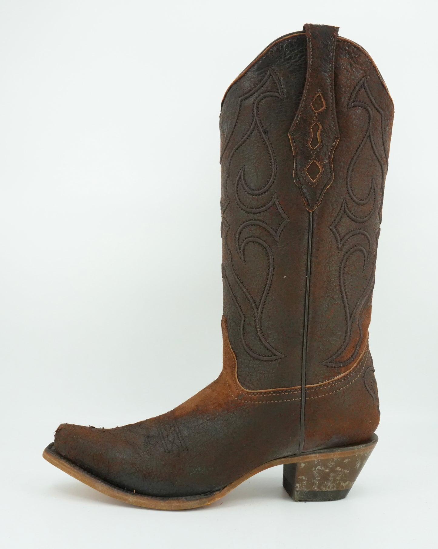 Corral Women’s Brown Lamb Embroidery Snip Toe Boot