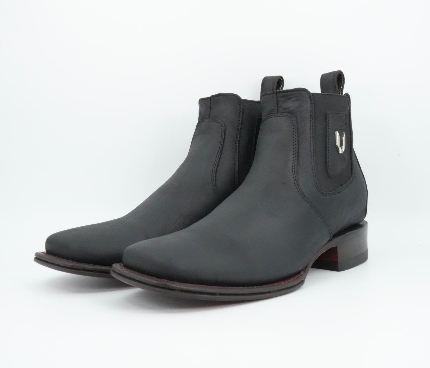 Vestigium Jr’s Grasso Black Square Toe Short Boot