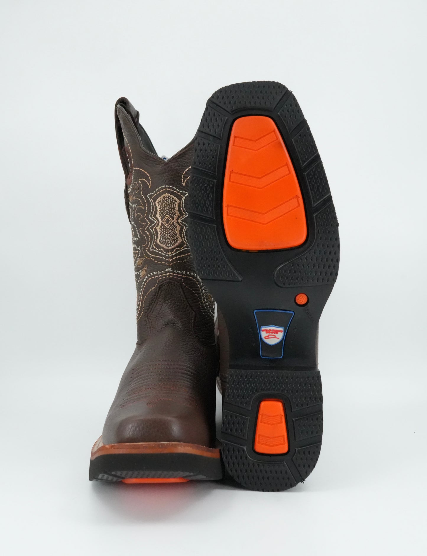 Wild West Men’s Grisly Brown Leather Square Toe EVA Sole Boot