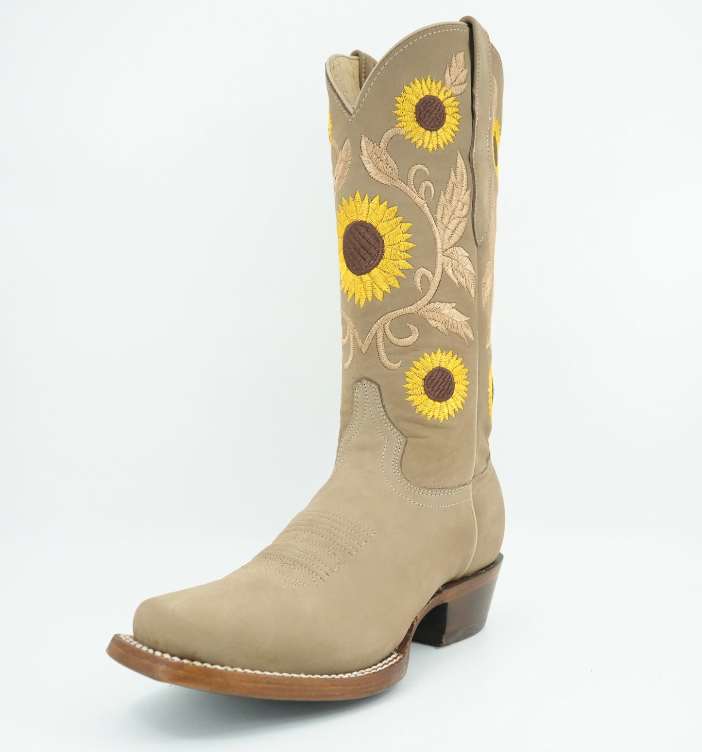 Centenario Women's Arena Embroidered Sunflowers Narrow Square Toe Boot