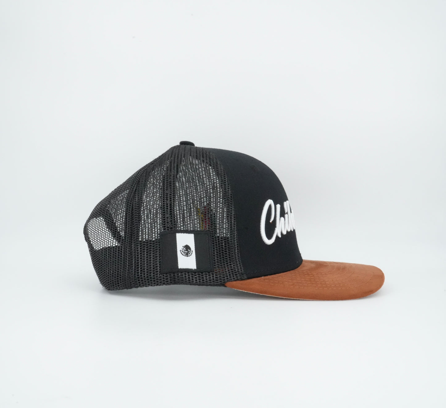45 Cursive Trucker Cap Black Rust