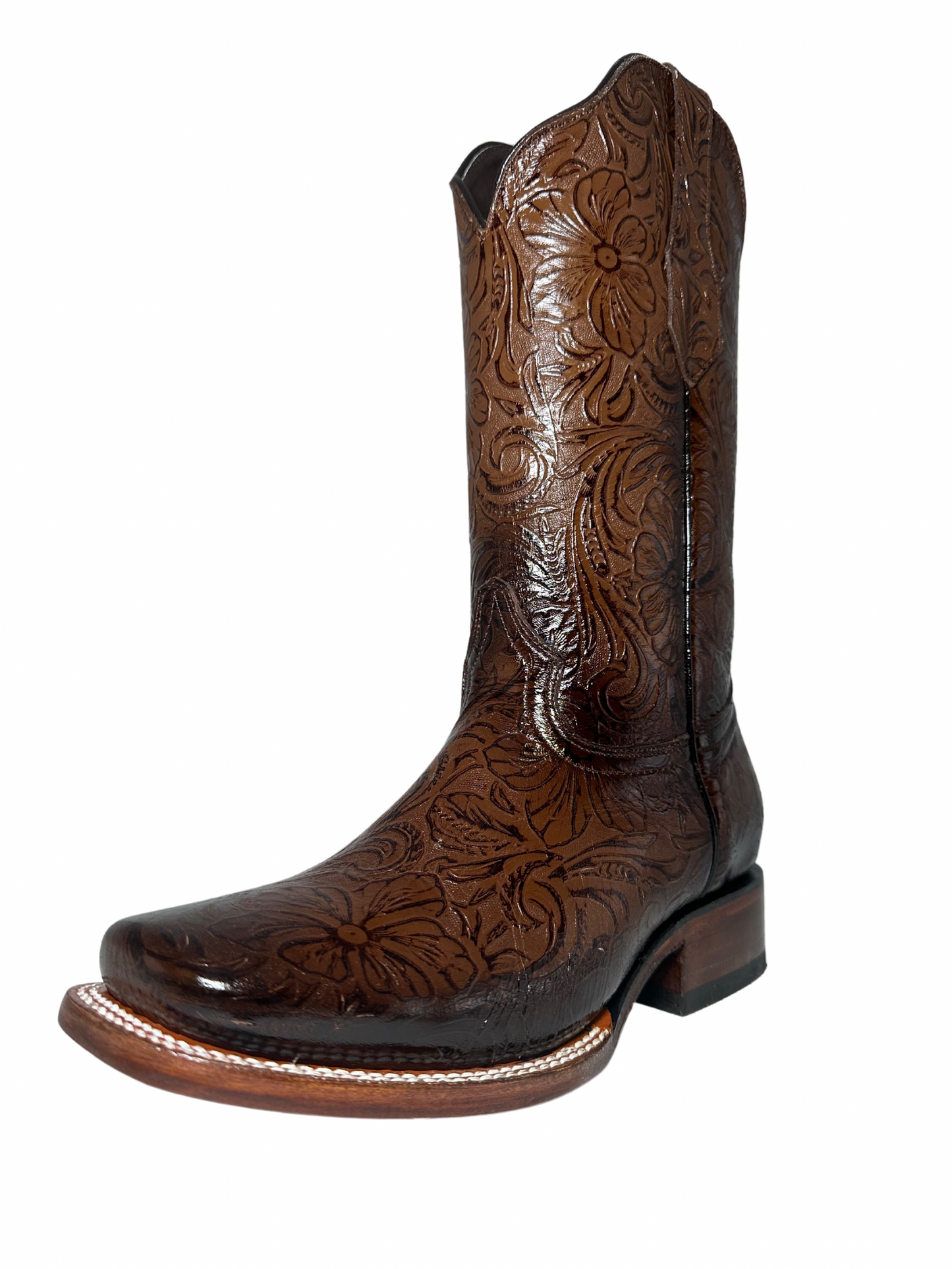 Stephy Women Tooled Print Faded Brown Boots