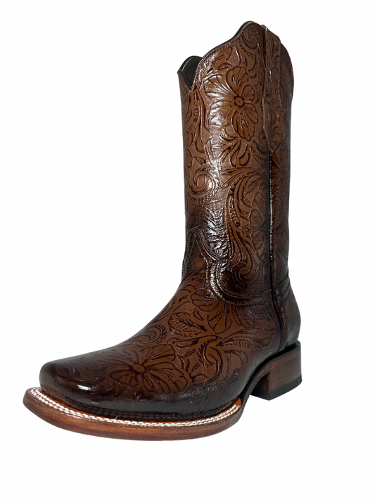 Stephy Women Tooled Print Faded Brown Boots