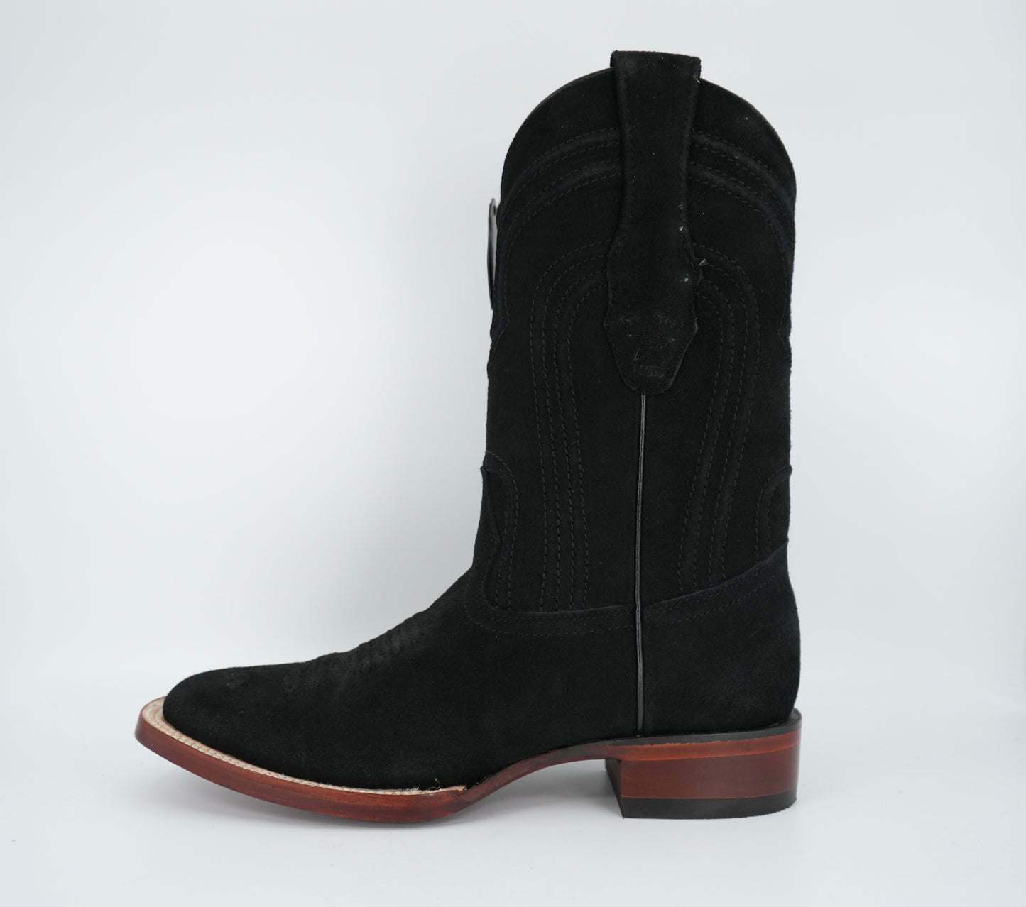 Los Altos Men's Nobuck Black Wide Square Toe Boot