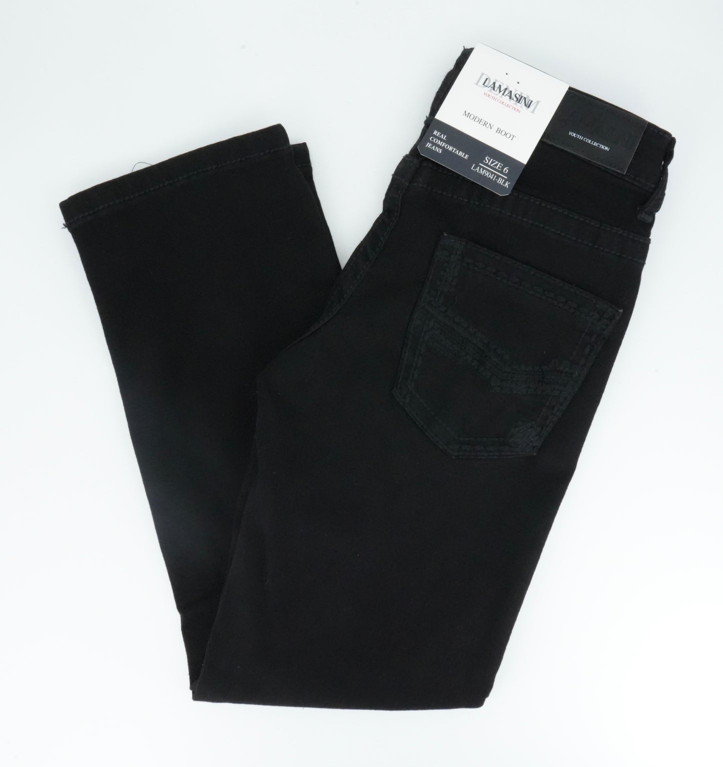 Lamasini Youth's Blacked Out Modern Boot Jean