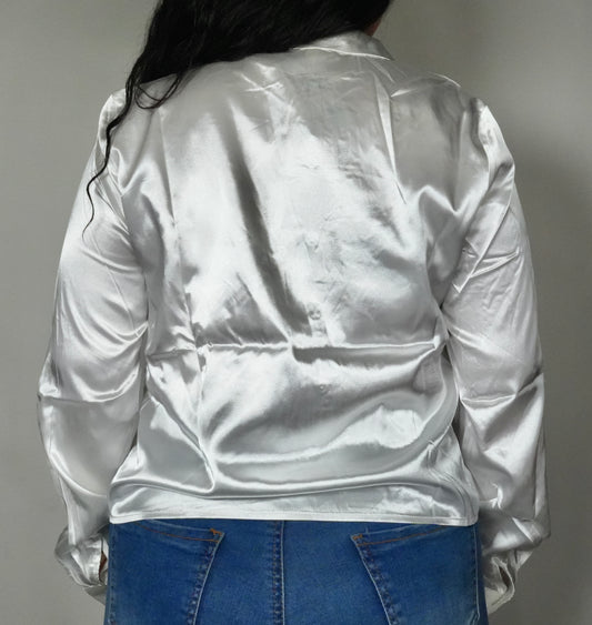 Ijoah Women's Front Button Down Long Sleeve Top - White