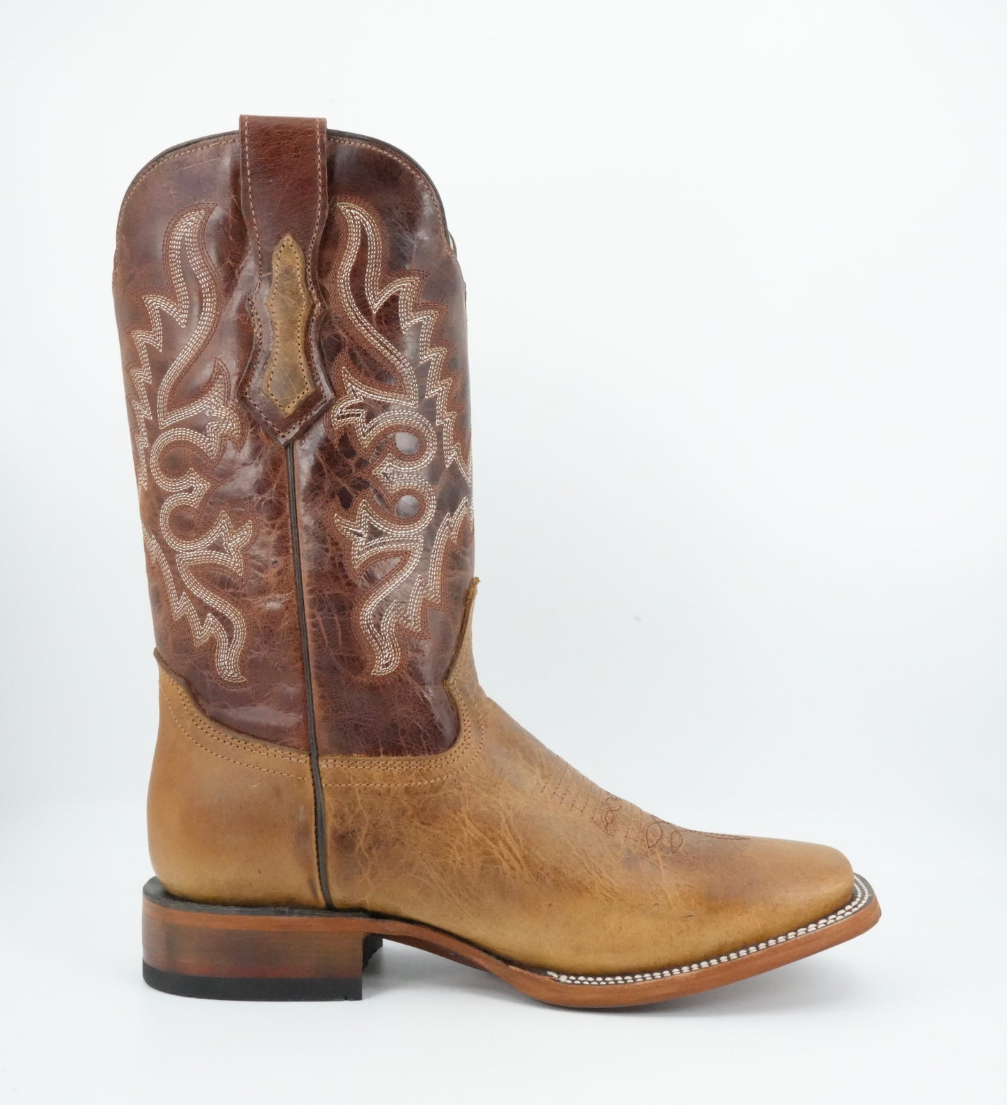 Quincy Men's Genuine Leather Honey Wide Square Toe Boot