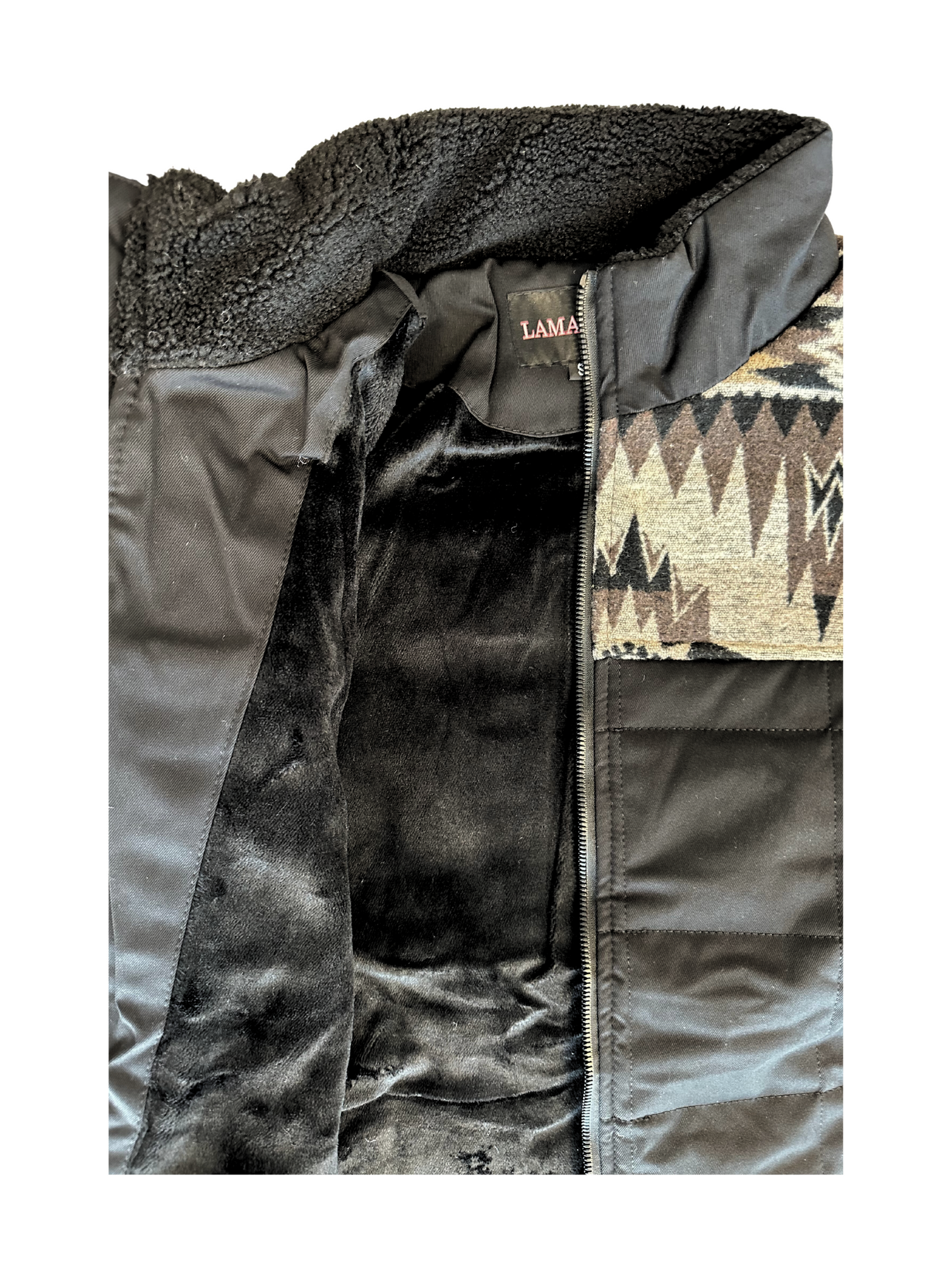 Lamasini Black Tribal Puffer Jacket