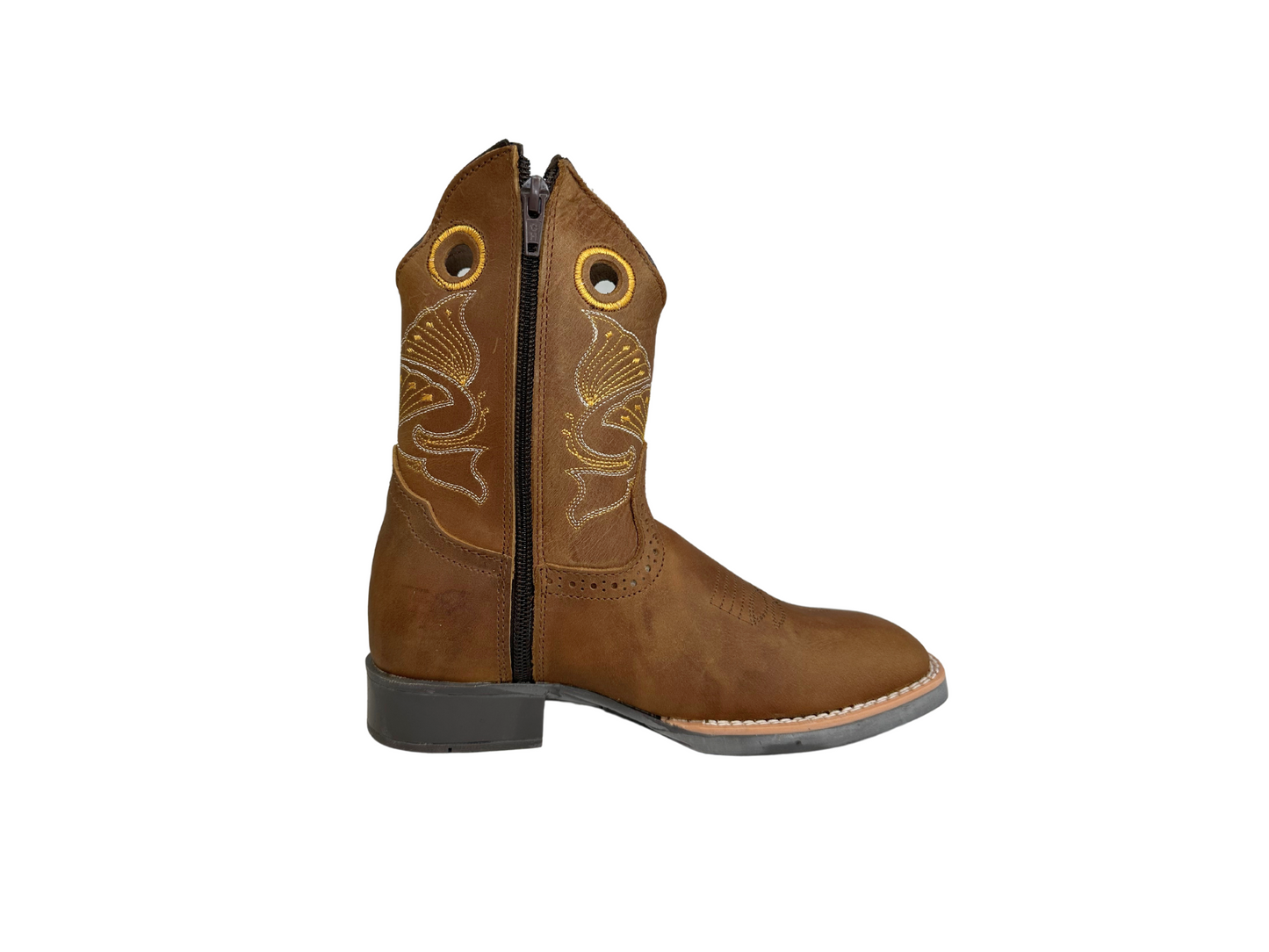 Black Stone Kid's Tan Yellow Stitched Boots