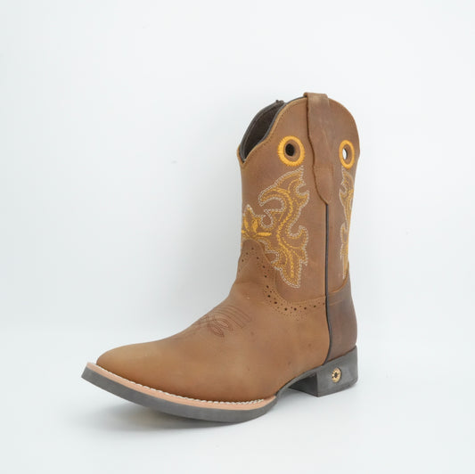 Black Stone Kid's Crazy Tan Stitched Boots