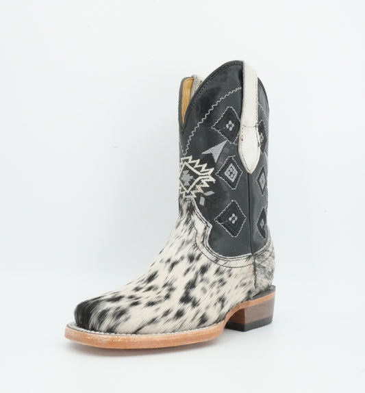 Rock'em Kid's Cow Hair White/Black Boots Size: 10 US / 17 MEX  *AS SEEN ON IMAGE*