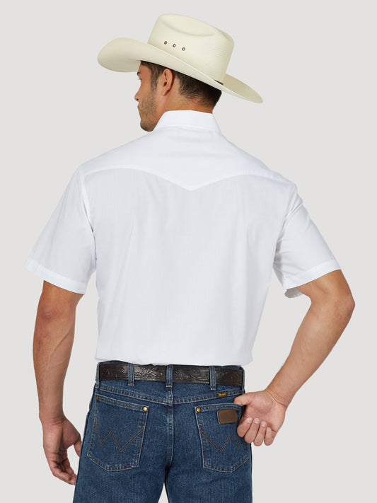 Wrangler White Short Sleeve Western Snap Shirt