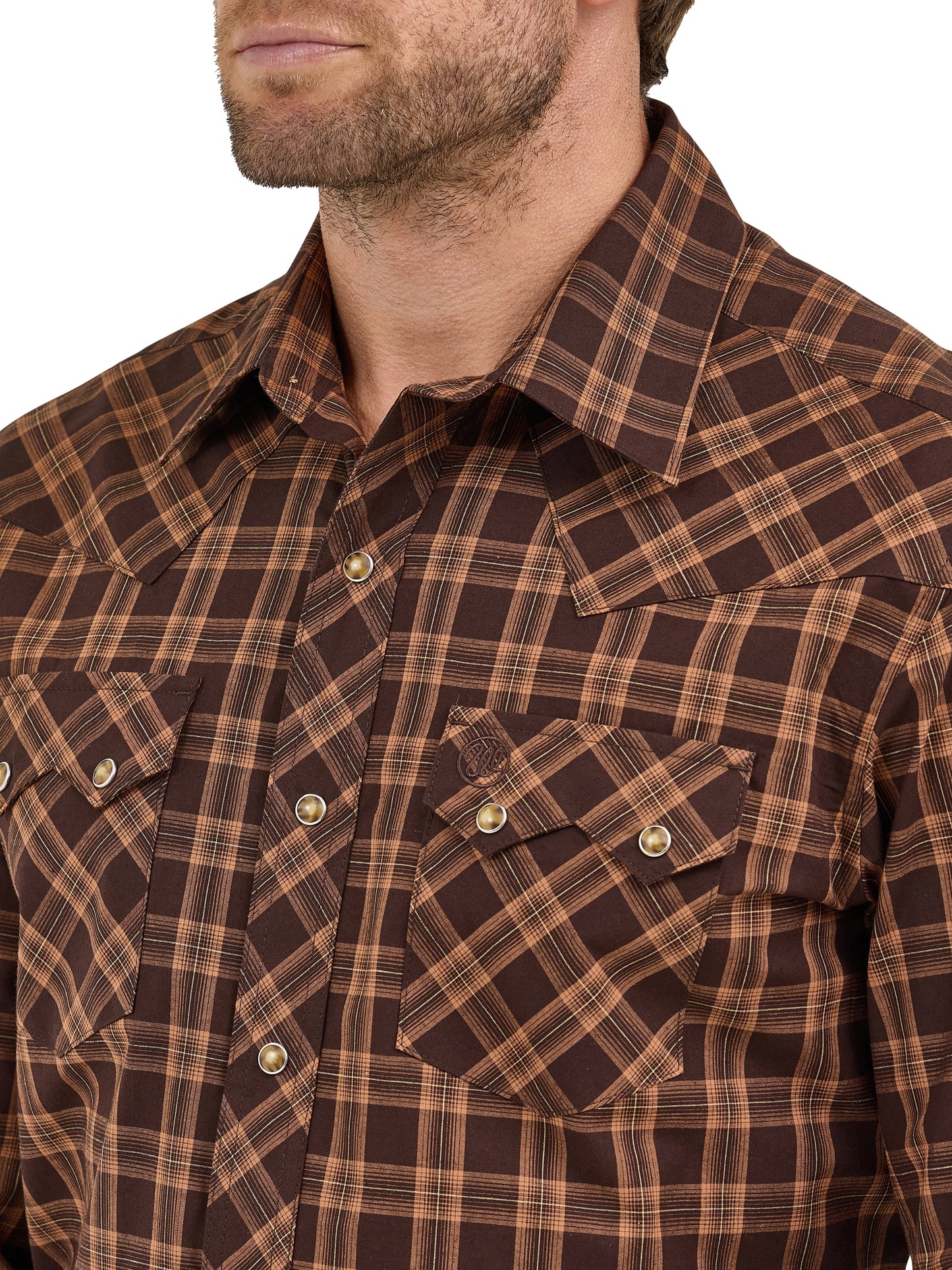 Wrangler Men's Retro Long Sleeve Sawtooth Snap Pocket Western Shirt
