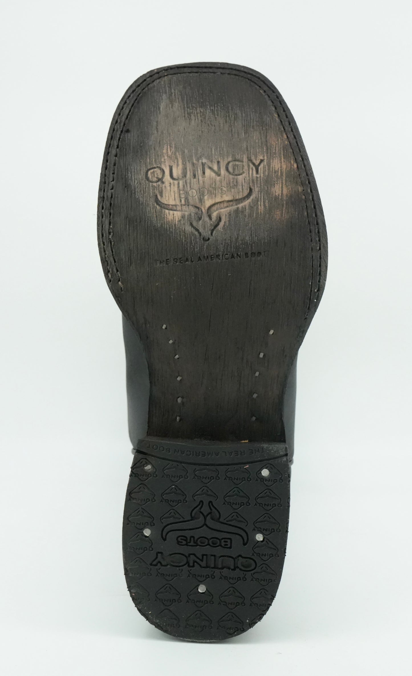 Quincy Women's Crazy Black Wide Square Toe Boot