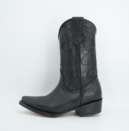 Botas Don Pedro Kid’s Black Leather J Toe Boot
