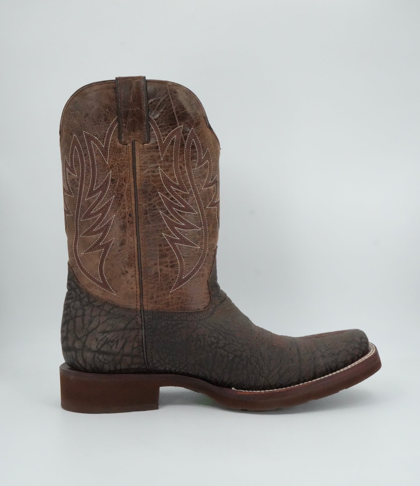 Denver Boots Men's Bull Shoulder Brown Semi Square Toe Boot