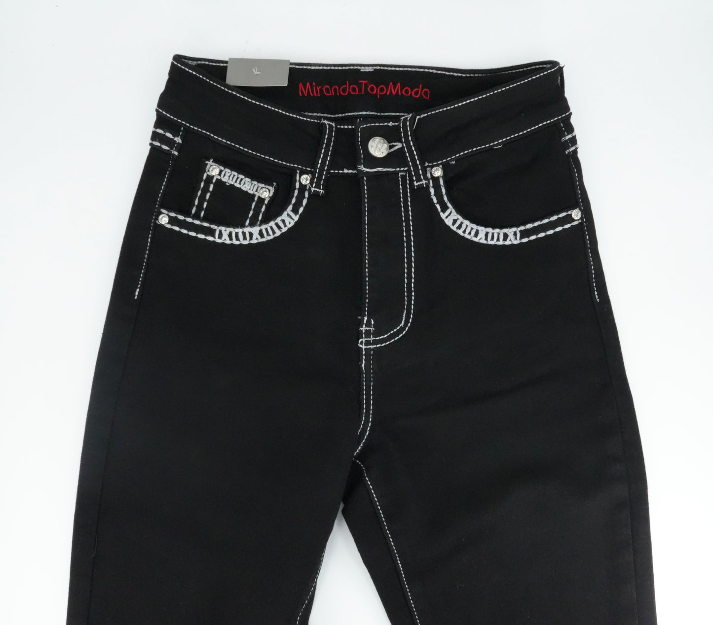 Miranda Black Bling Cross Pocket Bootcut Jean