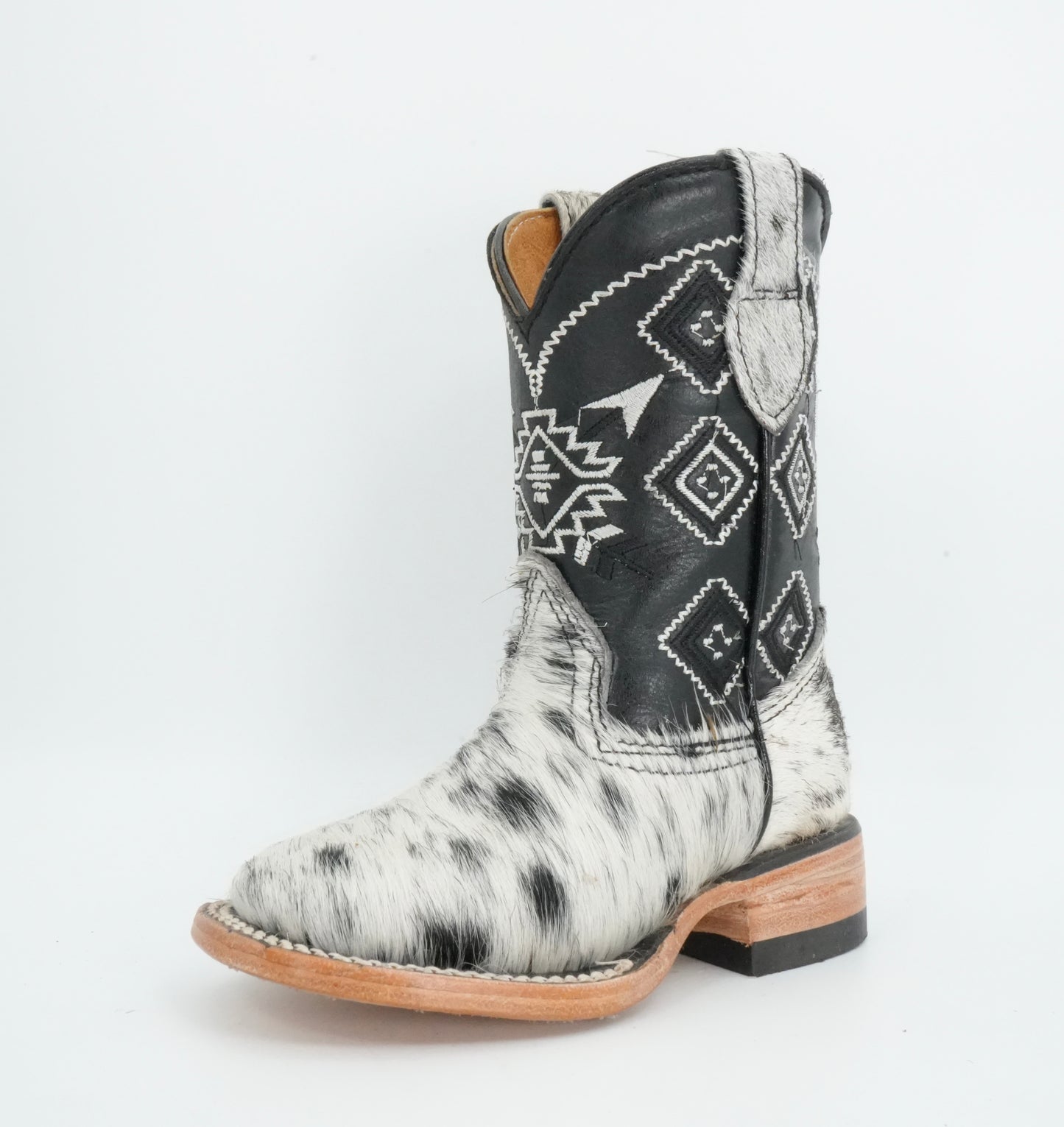 Rock'em Kid's Cow Hair White/Black Boots Size: 8 US / 15 MEX *AS SEEN ON IMAGE*