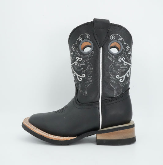 Black Stone Kid's Black Stitched Boot