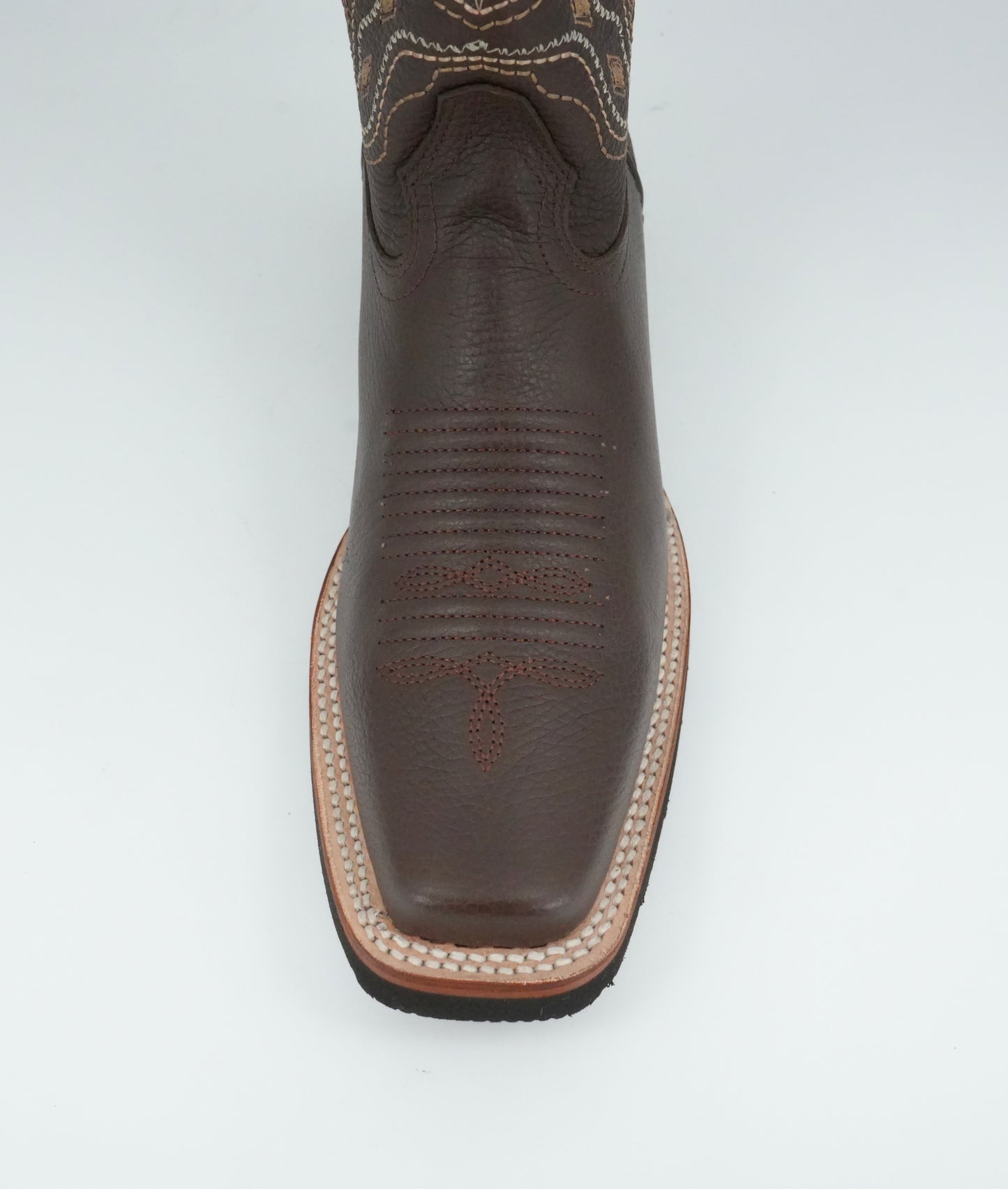 Wild West Men’s Grisly Brown Leather Square Toe EVA Sole Boot