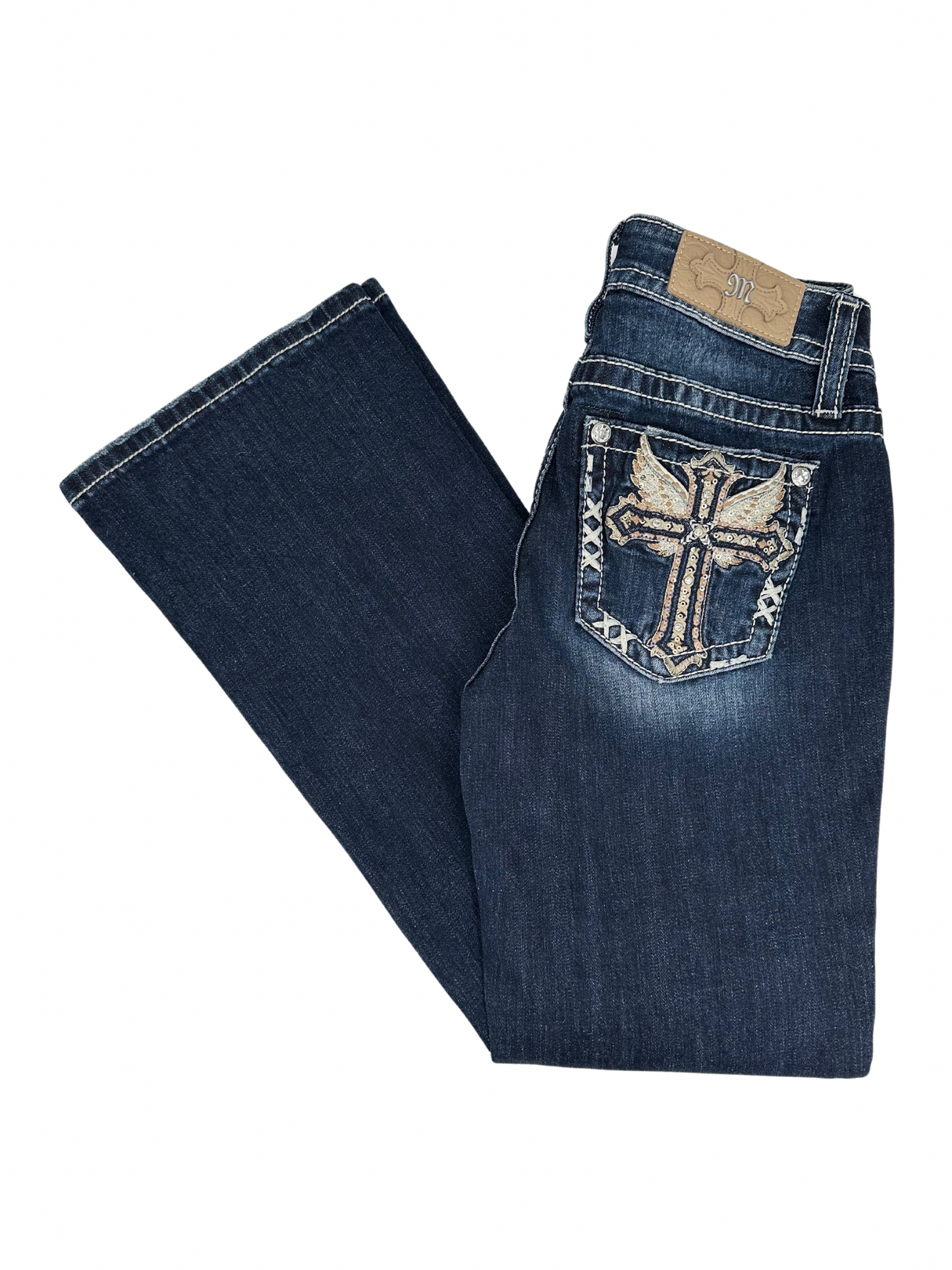 Miss Me Wing-Cross Bootcut Jean