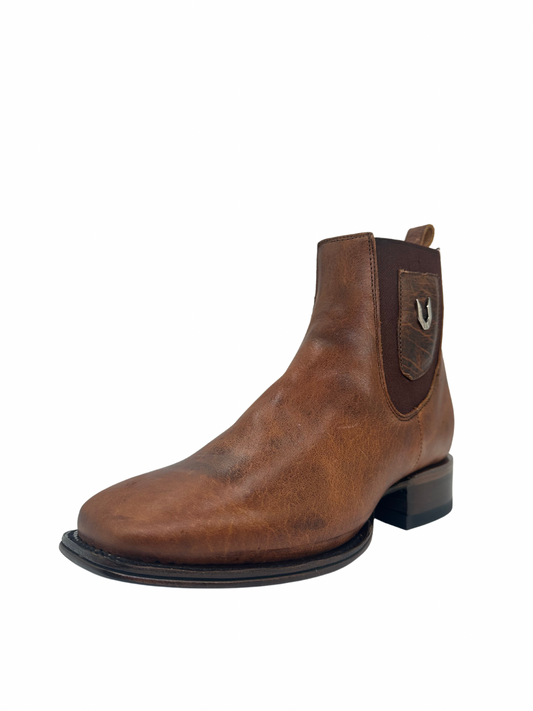 Vestigium Men’s Bison Rustic Honey Square Toe Short Boot