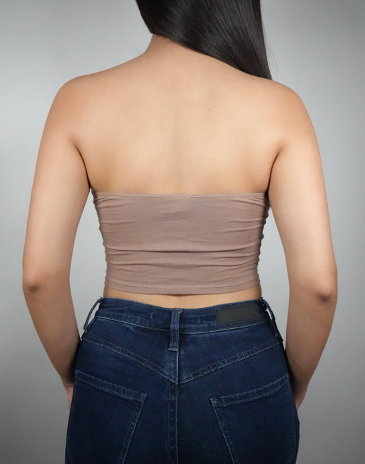 Ijoah Women's Howdy Graphic Tube Top - Taupe