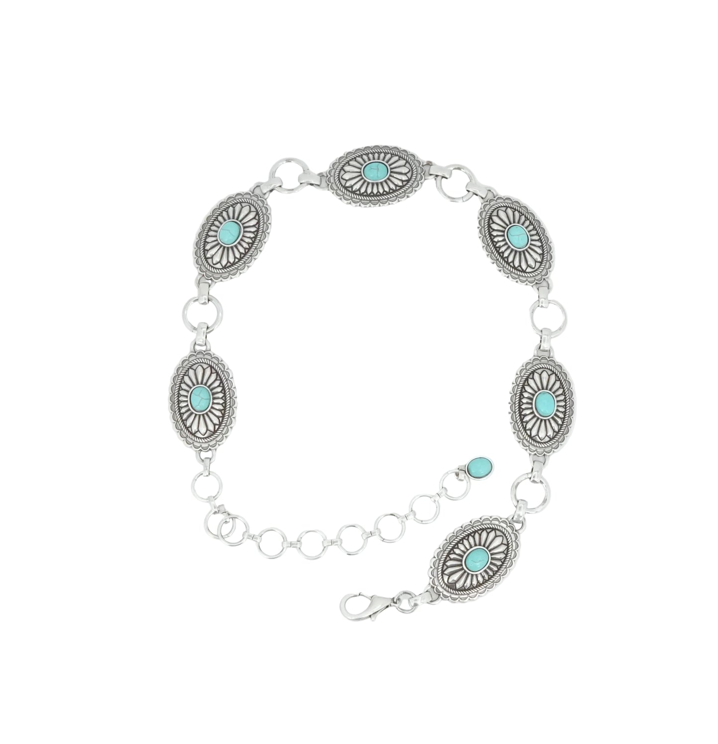 Kid's Ariat Conch Turquois Center Stone Chain Belt