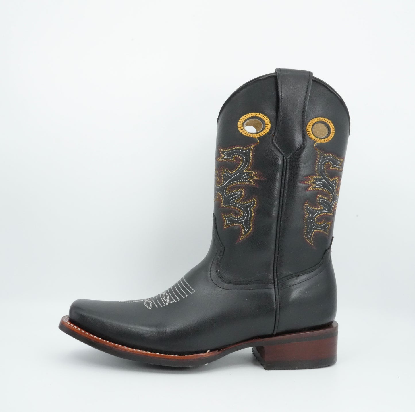 La Sierra Jr’s Leather Black Square Toe Boot