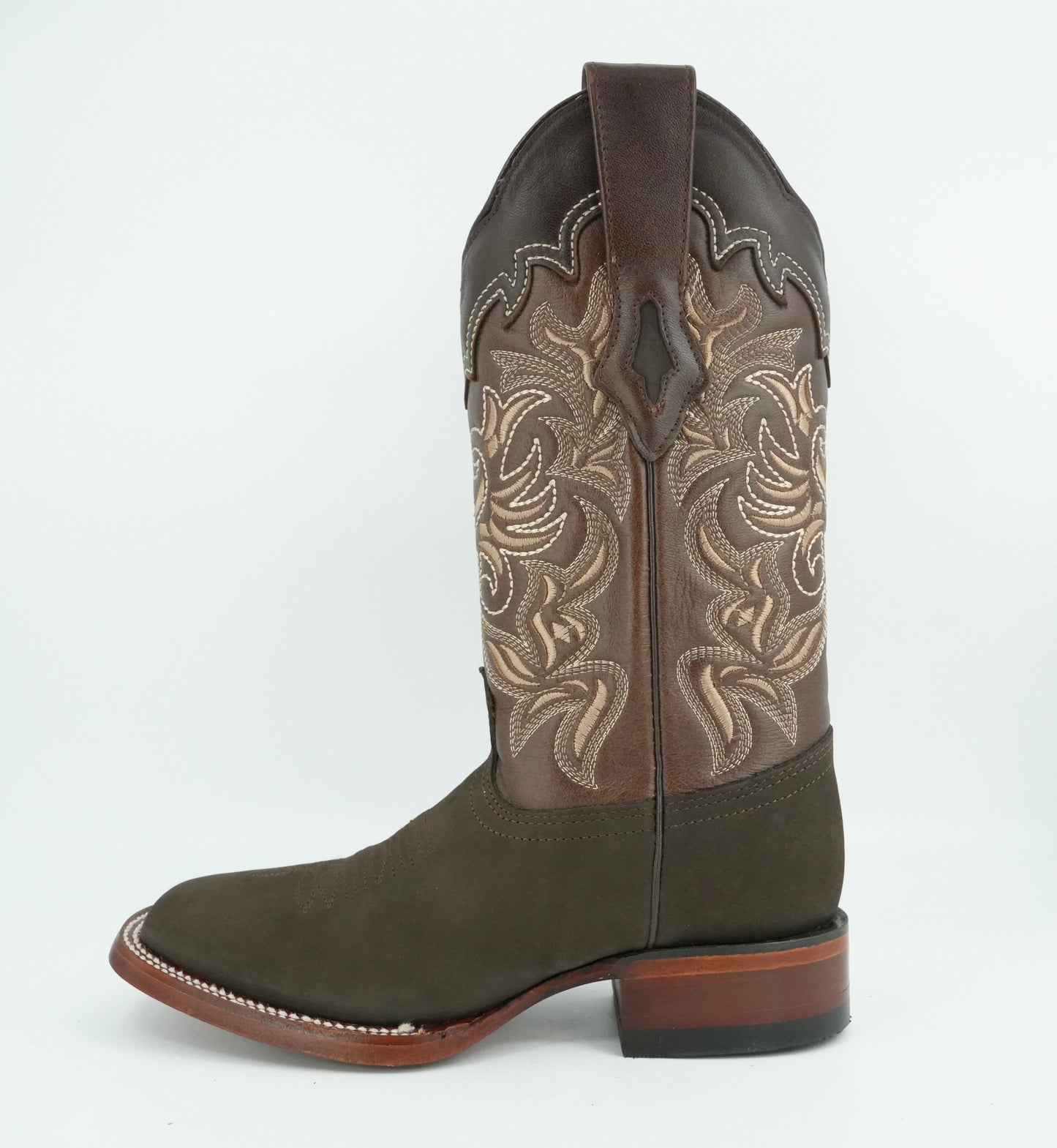 Los Altos Women’s Nobuck Dark Tabacco Wide Square Toe Boot