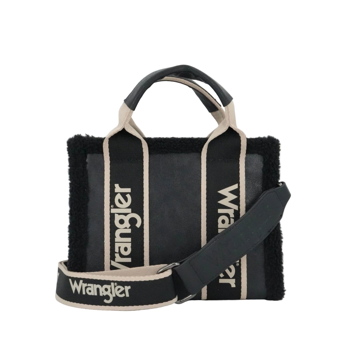 Wrangler Sherpa Small Canvas Tote/Crossbody - Black