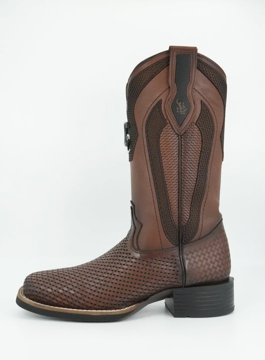 Cuadra Men's Laser Bovine Leather Square Toe Boot - Honey