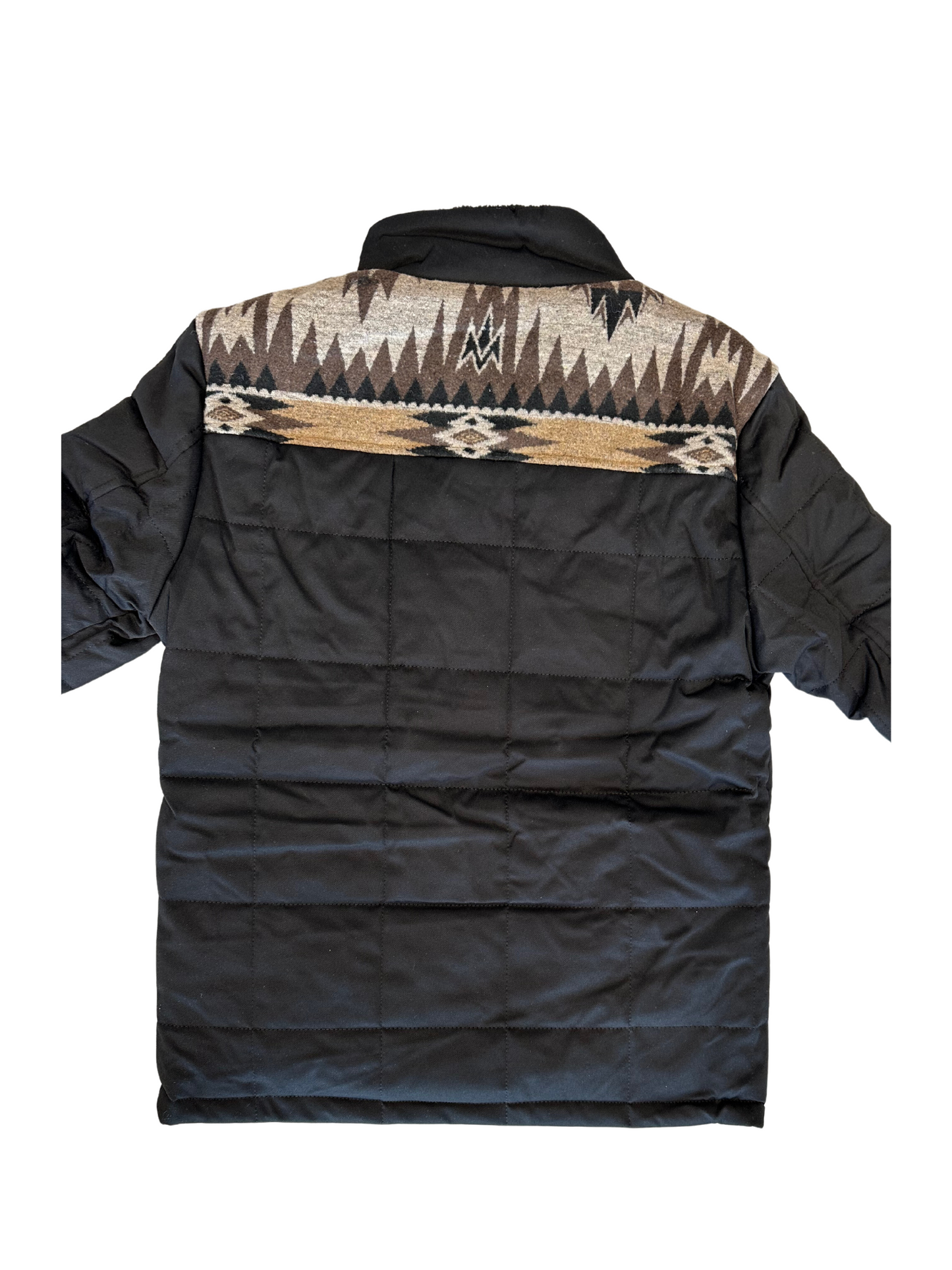 Lamasini Black Tribal Puffer Jacket